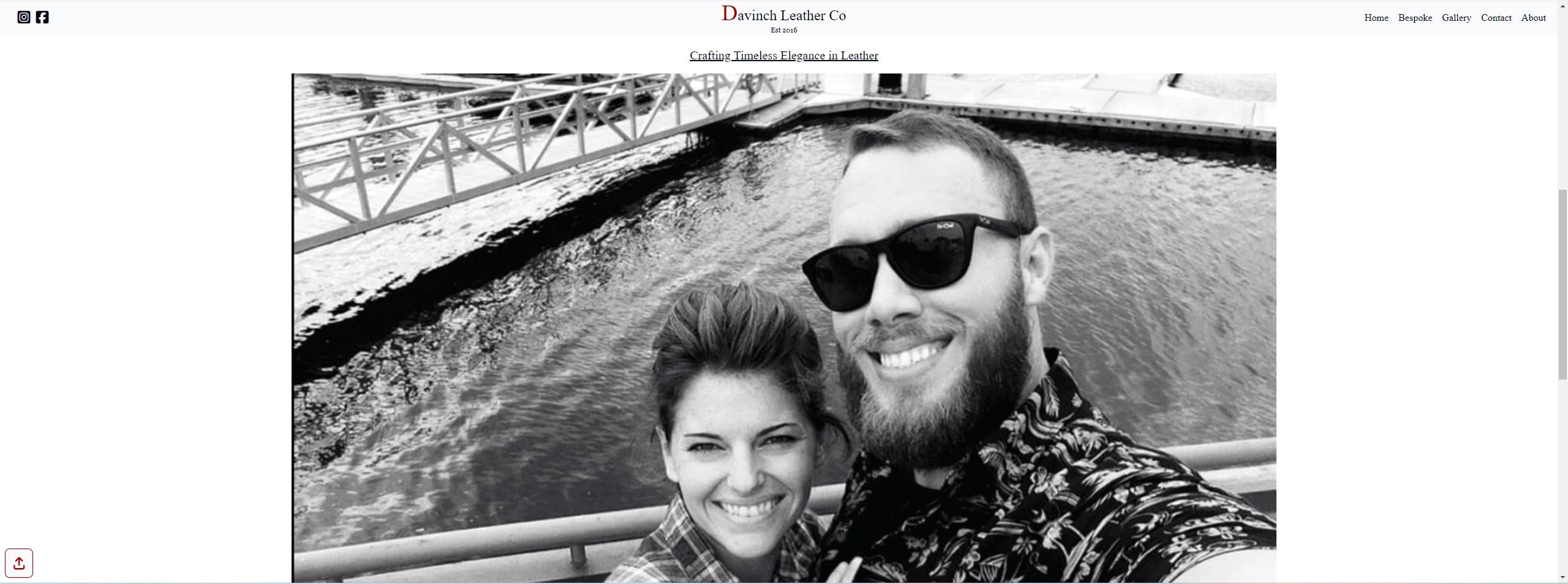 screenshot of Davinch Leather Website